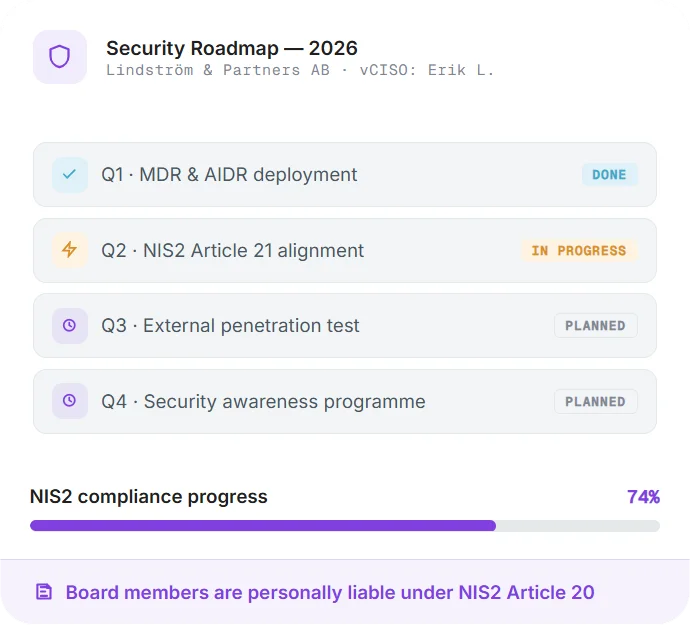CISO as a Service advisory