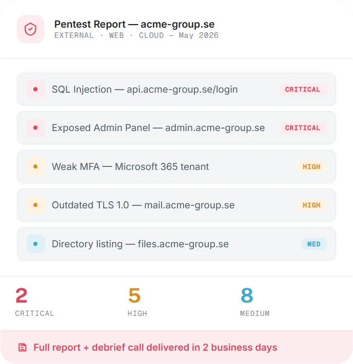 Penetration testing report